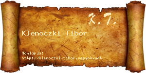 Klenoczki Tibor névjegykártya